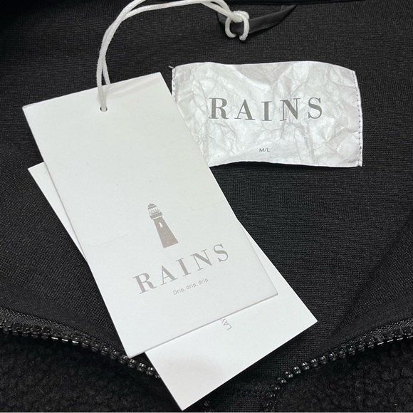 RAINS Paneled Fleece Jacket Sz M/L - Picture 9 of 11
